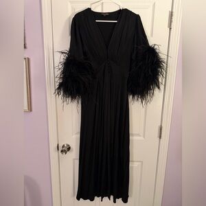 Trashy Diva Black Feather Trim Robe